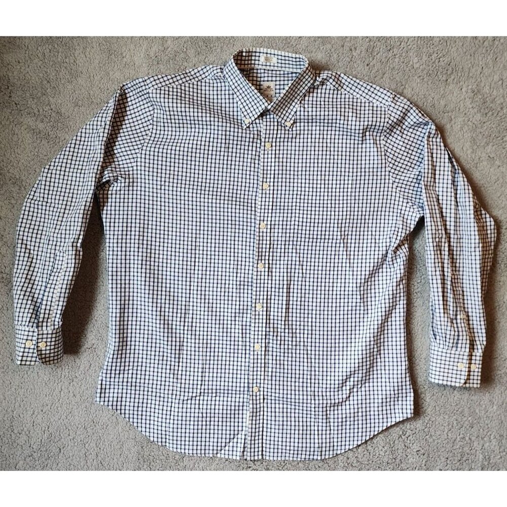 Peter Millar Nanoluxe Easy Care Plaid Button Down Long Sleeve Shirt Size XL